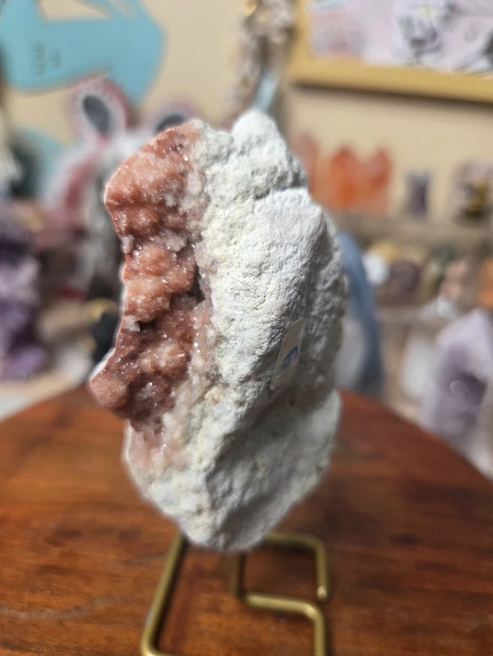 Pink Amethyst Freeform On GoldStand 3 In (Emotional Healing)